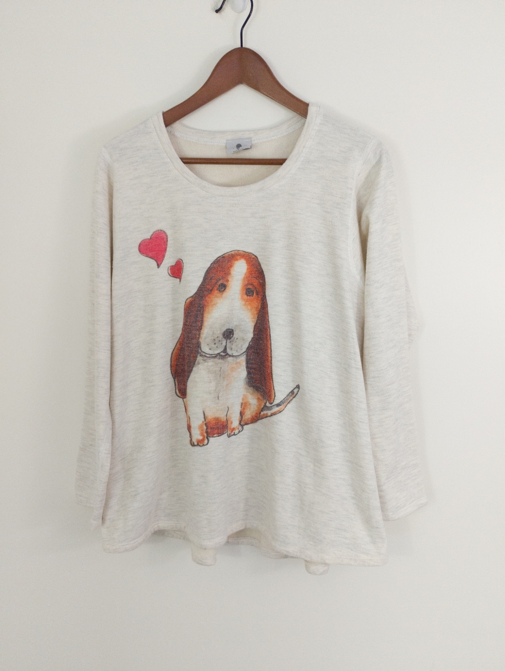 Inoah Puppy Love Basset Hound Dog Terry Tunic Size Medium